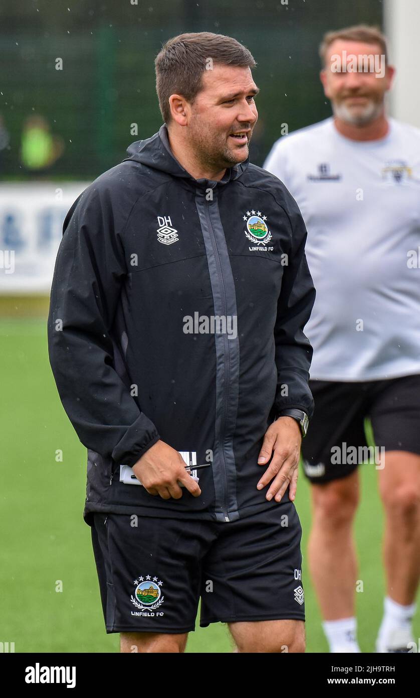 David Healy pre-partita - H&W Welders Vs Linfield - Pre-season friendly 16/07/22 Foto Stock