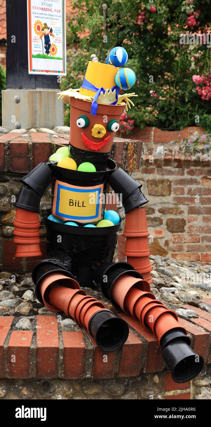 Bill e ben, uomini flowerpot, dettaglio di Bill, burattino, modello, Old Hunstanton, Norfolk, Inghilterra Foto Stock