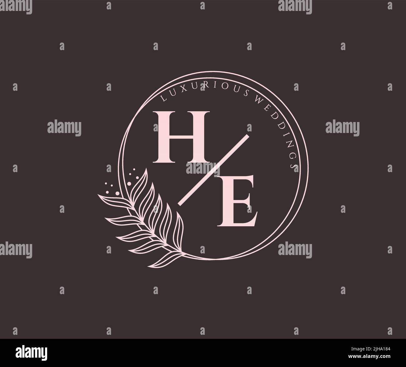 Egli sigla lettera Wedding monogramma modello loghi, a mano disegnata moderno minimalista e modelli floreali per le carte di invito, Salva la data, elegante Illustrazione Vettoriale