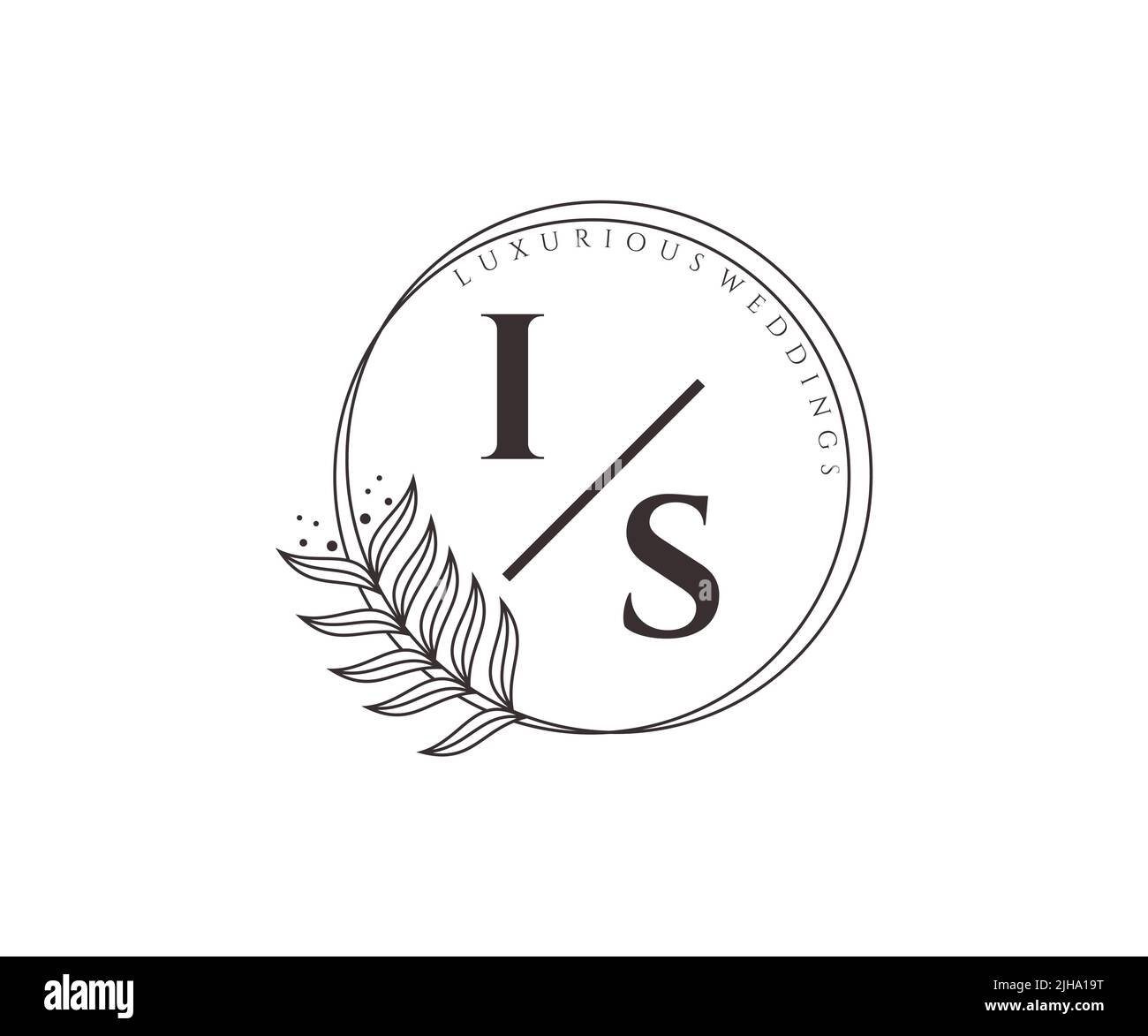 È la sigla lettera Wedding monogramma logo modello, a mano disegnata moderno minimalista e modelli floreali per le carte di invito, Salva la data, elegante Illustrazione Vettoriale