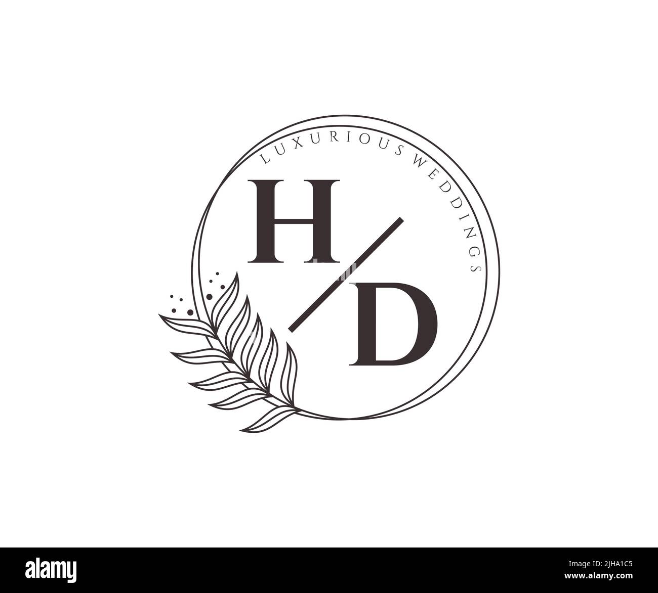 HD iniziali lettera Wedding monogramma modello logo, a mano disegnata moderna minimalista e modelli floreali per le carte di invito, Salva la data, elegante Illustrazione Vettoriale