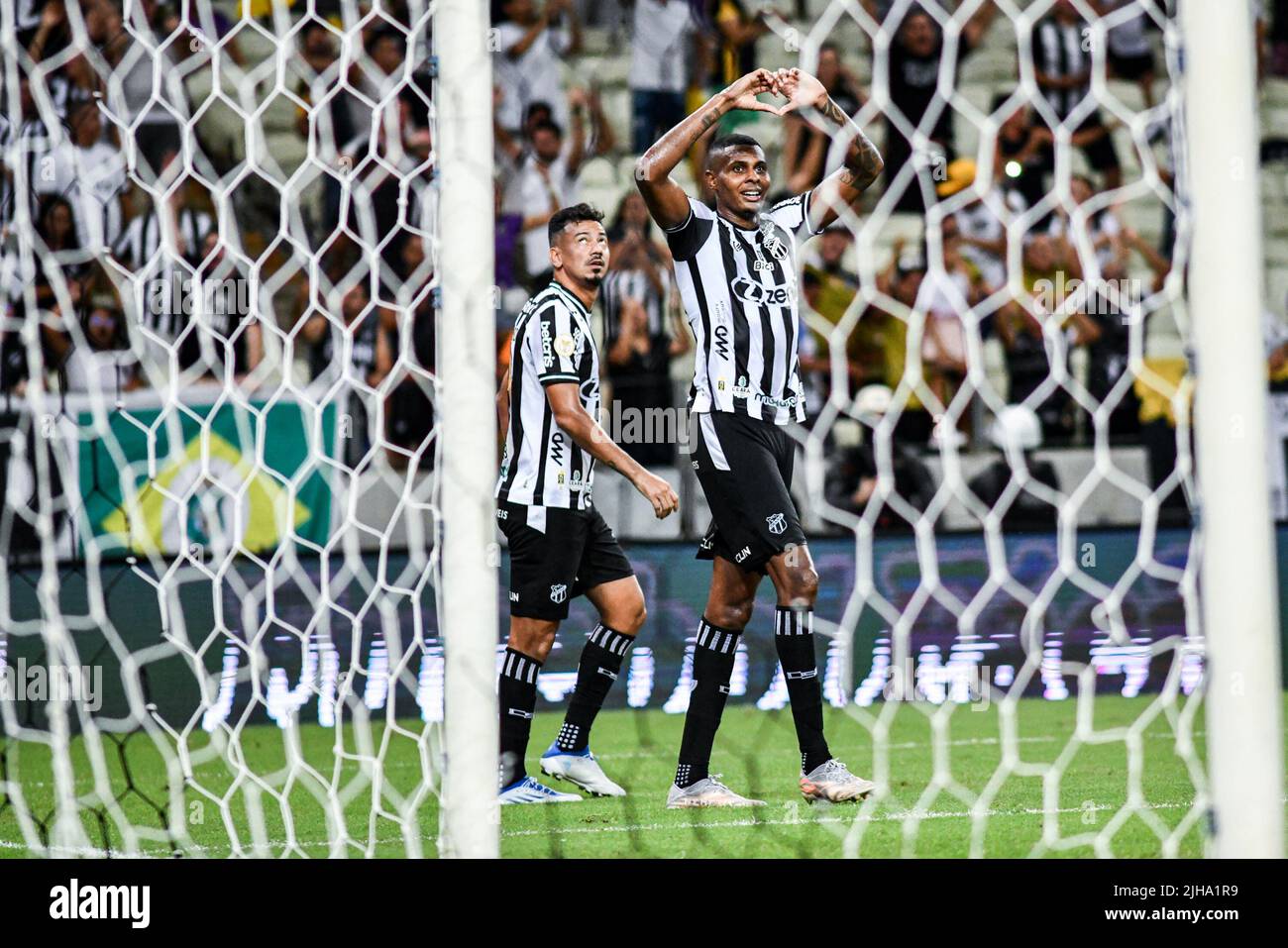 Fortaleza, Brasile. 16th luglio 2022. CE - Fortaleza - 07/16/2022 - BRASILIANO A 2022, CEARA X CORINZI - Cleber giocatore di Ceara celebra il suo traguardo durante una partita contro Corinzi allo stadio Arena Castelao per il campionato brasiliano A 2022. Foto: Kely Pereira/AGIF/Sipa USA Credit: Sipa USA/Alamy Live News Foto Stock