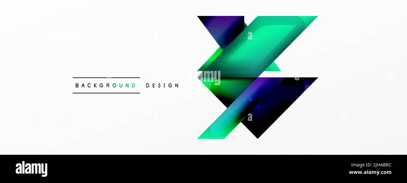 Sfondo astratto geometrico dinamico 3D. Triangoli e altre forme semplici composizione. Illustrazione vettoriale per sfondo, striscione, sfondo, cartoncino, B. Illustrazione Vettoriale