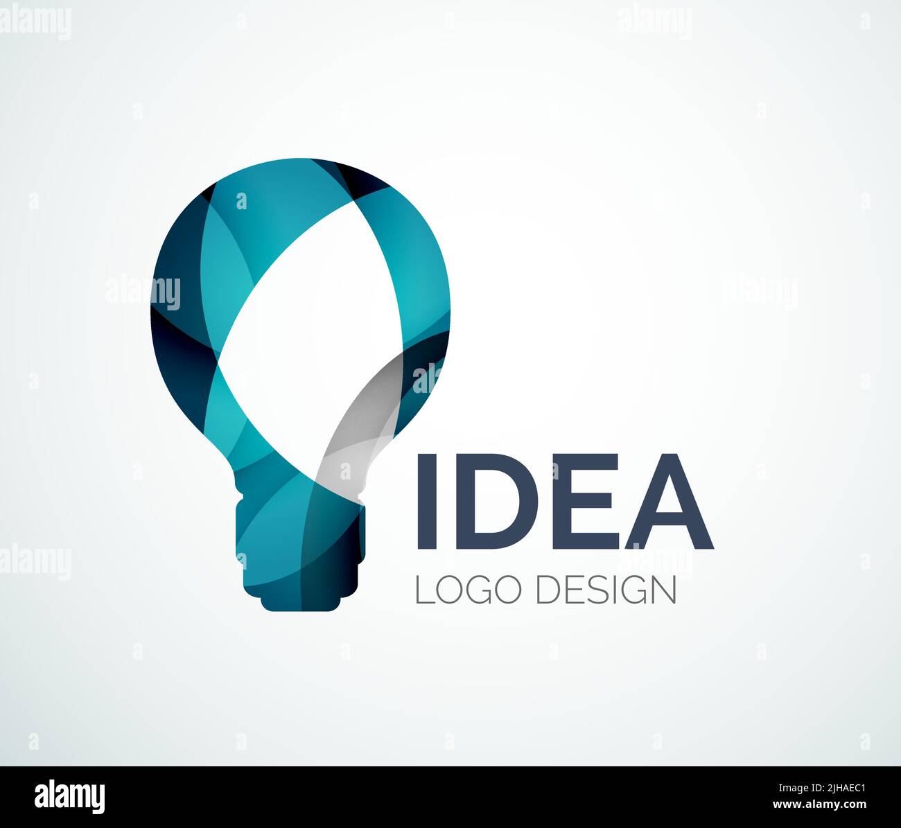 Abstract della lampadina luce logo design fatto di pezzi di colore - varie forme geometriche Illustrazione Vettoriale