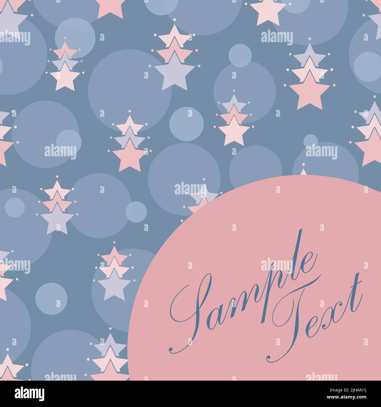 Carino vettore blu rosa stelle e cerchi astratto moderno senza giunture pattern background.motivo vettoriale con elementi disegnati a mano.senza giunture stelle con textur Illustrazione Vettoriale