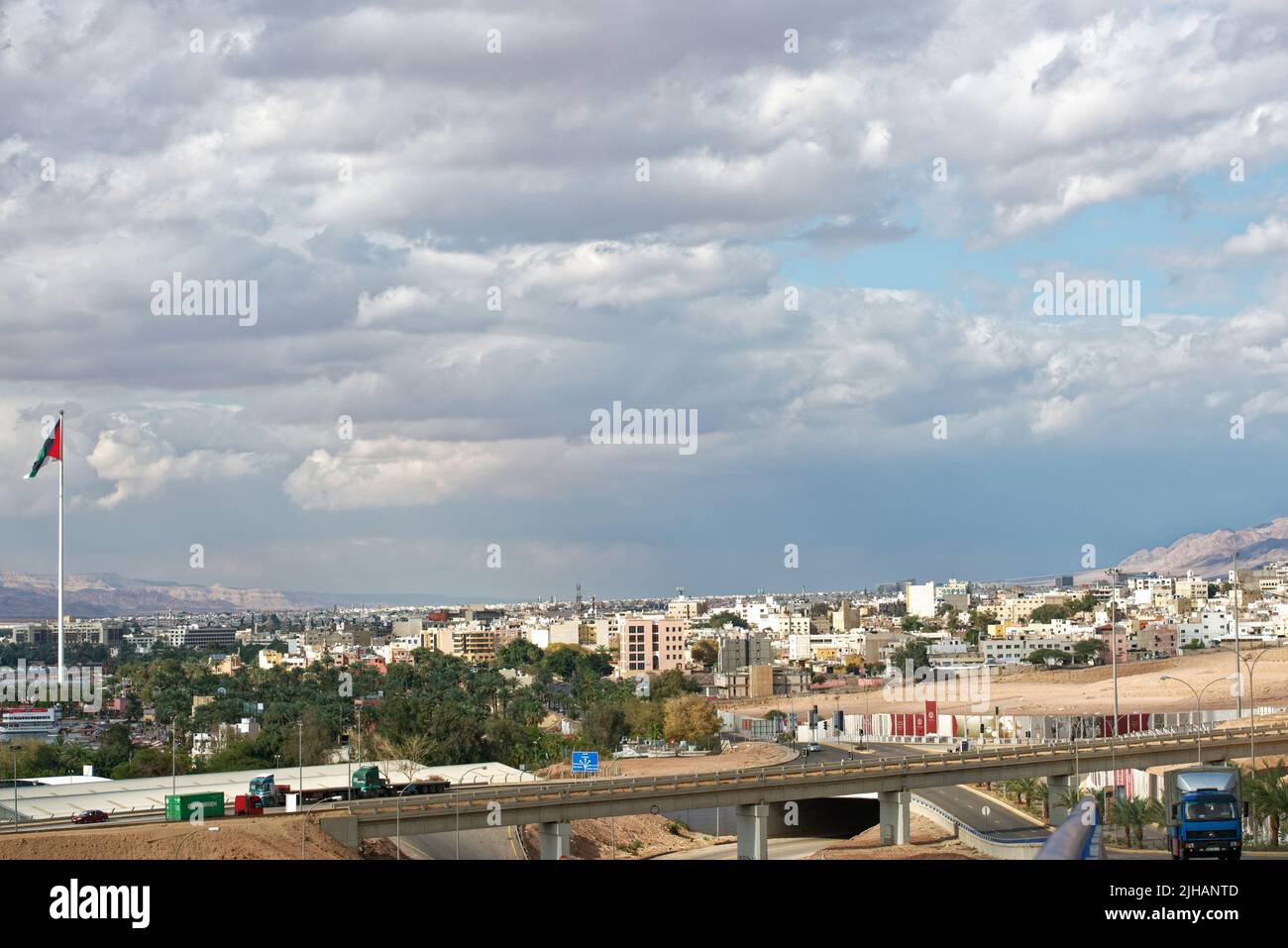 Paesaggio urbano di Aquaba, Giordania Foto Stock