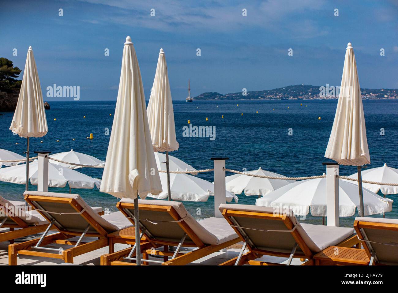 Mala Beach club nella Costa Azzurra vicino a Cap d'Ail Foto Stock