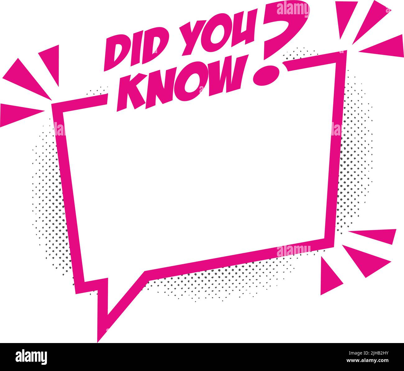 Fumetto divertente per copiare il testo. Sapevate che Web banner idea box, citazione per fatto interessante. Vettore su sfondo trasparente Illustrazione Vettoriale