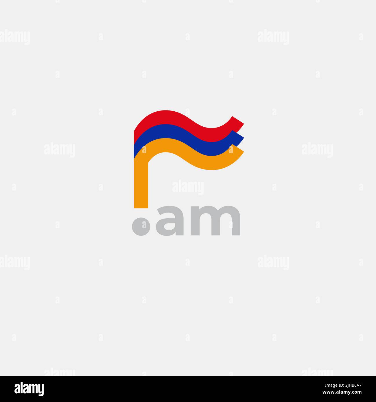 Icona della bandiera dell'Armenia. Design semplice originale della bandiera armena, marcatore mappa. Elemento di design, modello poster nazionale con dominio AM. Stato patriottico Illustrazione Vettoriale