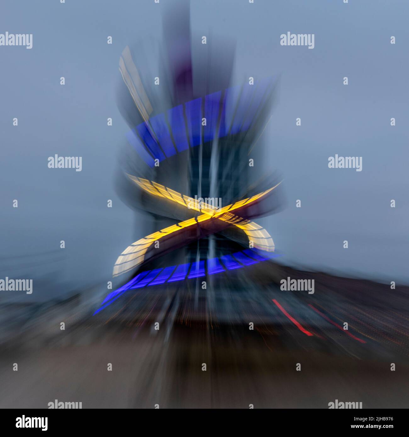 Vista esplosa di Redcars Beacon, Cleveland Foto Stock