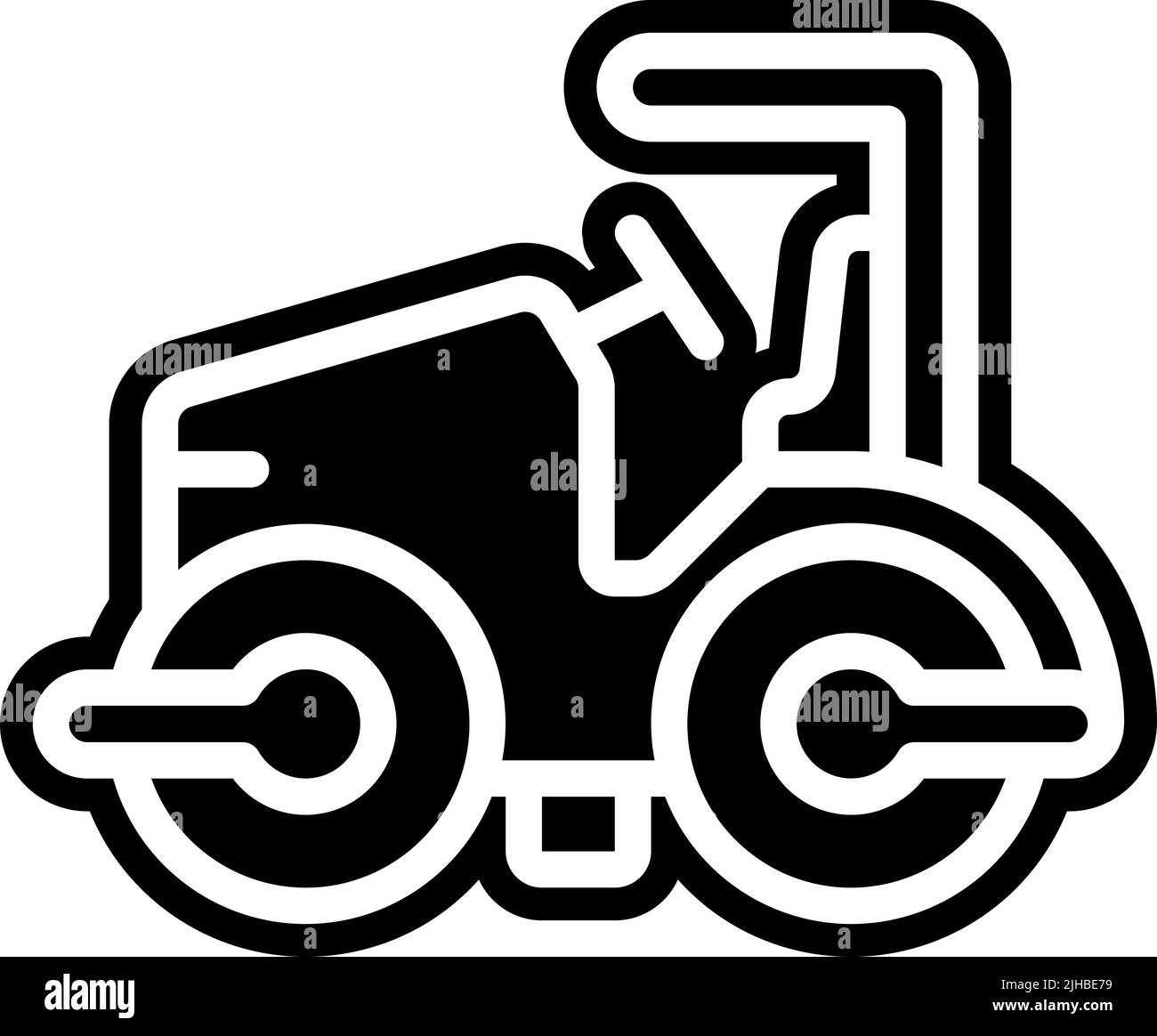 Rullo per strade per imprese edili . Illustrazione Vettoriale