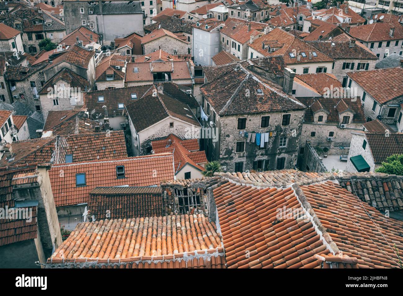 La città vecchia di Cattaro al tramonto in Montenegro Foto Stock