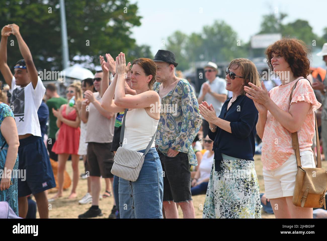 Londra, Regno Unito. 17th luglio 2022. Londra, Regno Unito. 17th luglio 2022. Centinaia partecipano al Lambeth Country Show 2022 un festival di famiglia con musica dal vivo, cibo e bevande, arti e cultura al Brockwell Park, Londra, Regno Unito. – 17 luglio 2022. Credit: SEE li/Picture Capital/Alamy Live News Credit: SEE li/Picture Capital/Alamy Live News Foto Stock