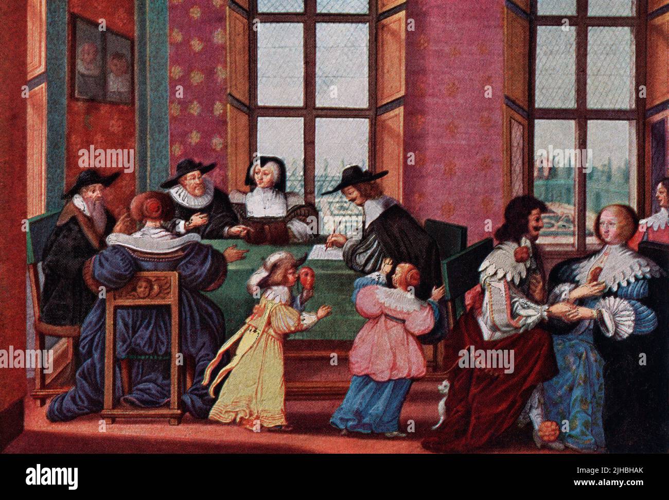 Il funzionamento e la firma del Contratto di matrimonio, dopo un'opera di Abraham Bosse del 17th secolo. Da modi e modi, pubblicato il 1935. Foto Stock