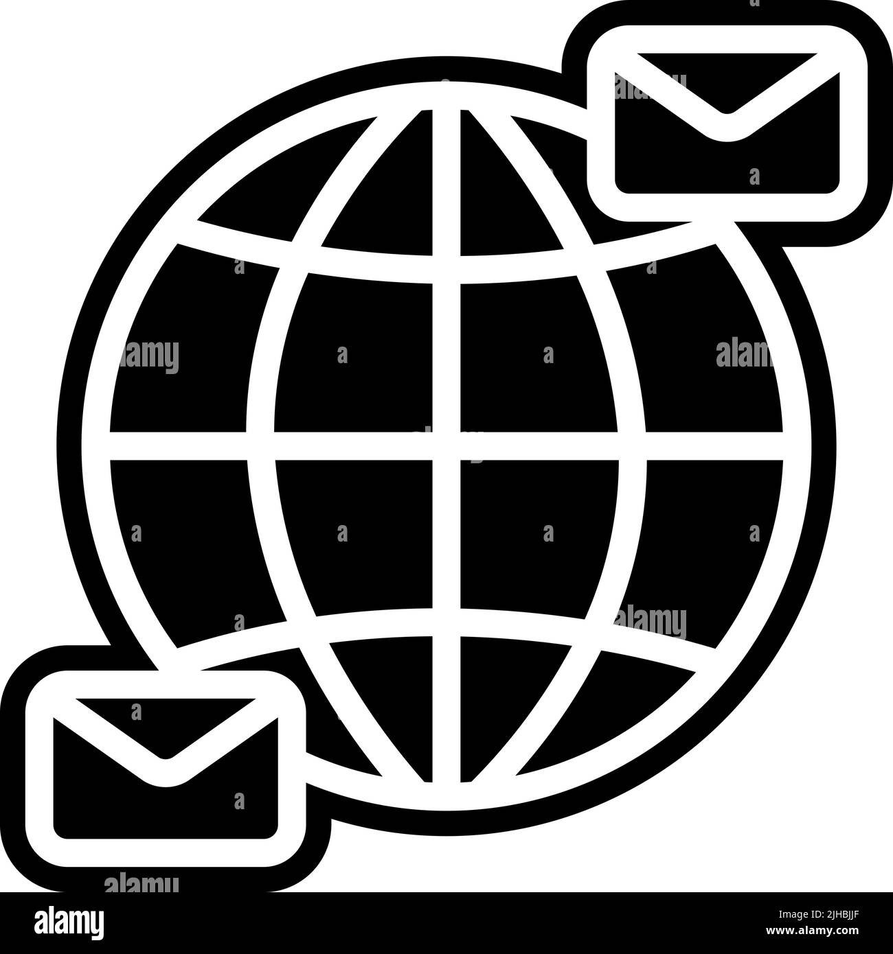 Posta elettronica internazionale . Illustrazione Vettoriale