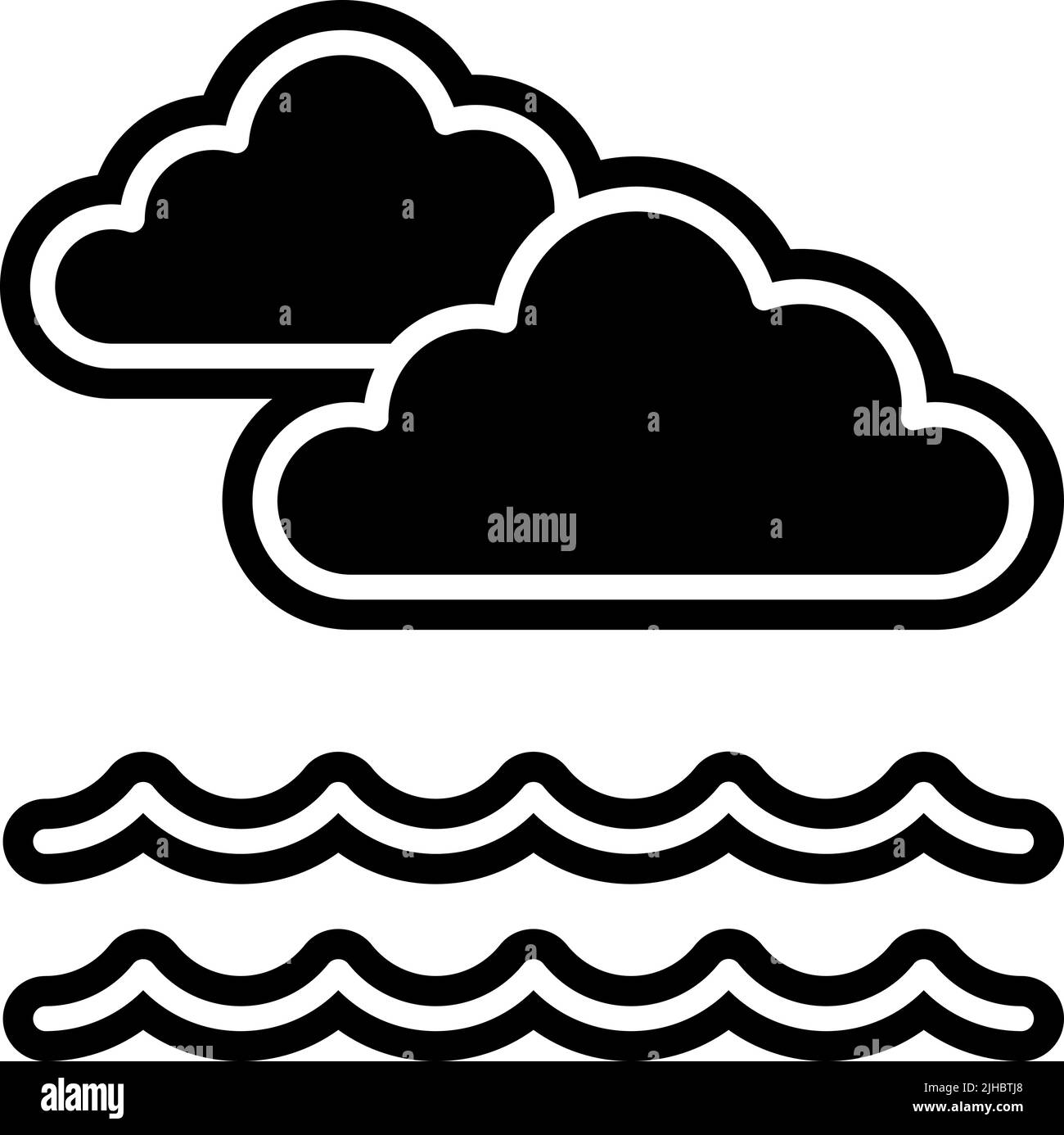 Nuvoloso di mare. Illustrazione Vettoriale