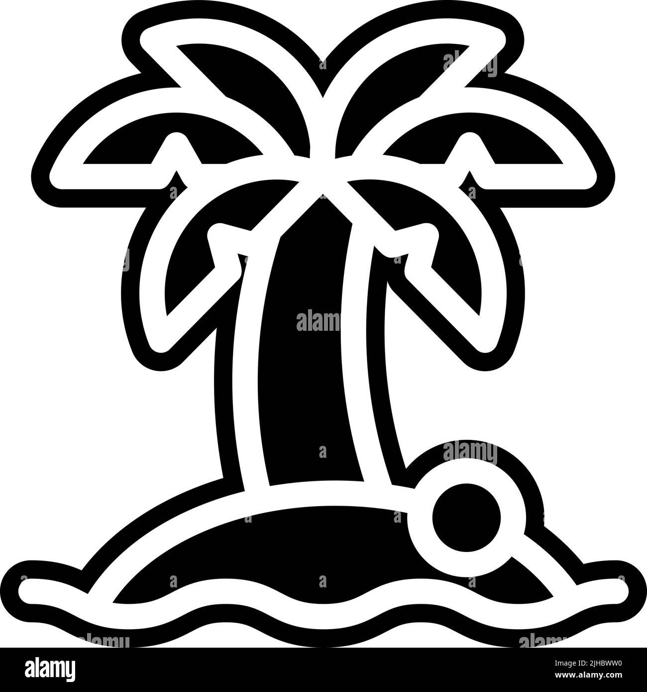 Isola estiva . Illustrazione Vettoriale