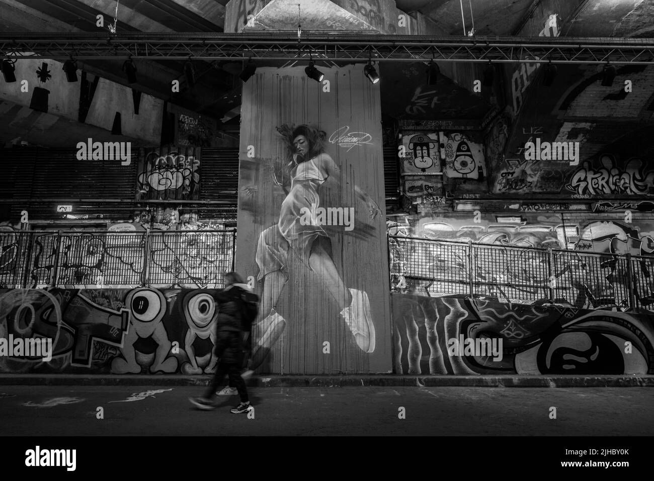 Leake Street tunnel Street art Foto Stock