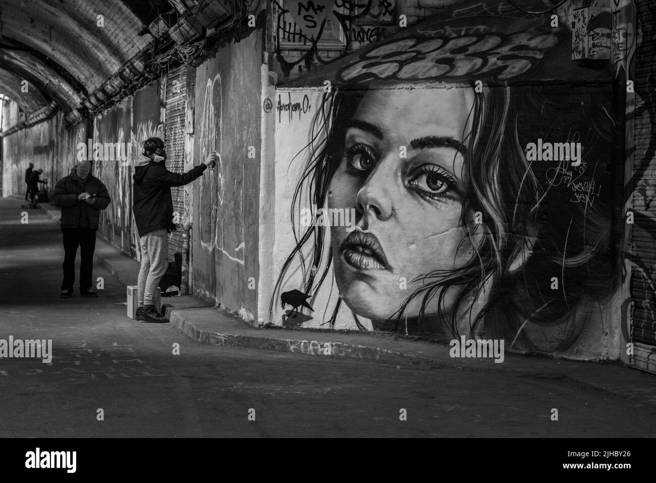 Leake Street tunnel Street art Foto Stock