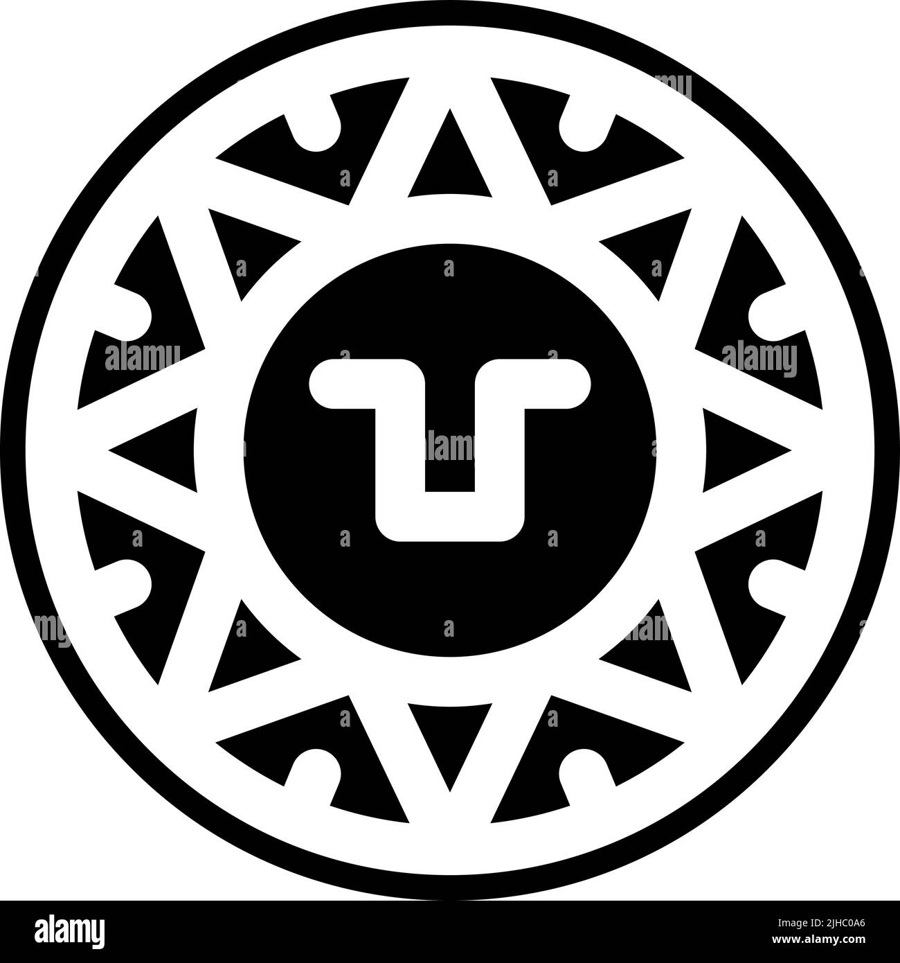 Antica civiltà azteca calendario . Illustrazione Vettoriale