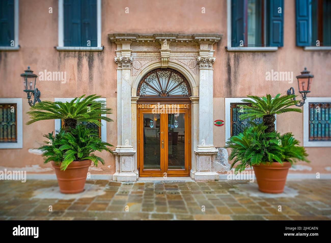 Ingresso al leggendario hotel di lusso Gritti Palace a Venezia Foto Stock