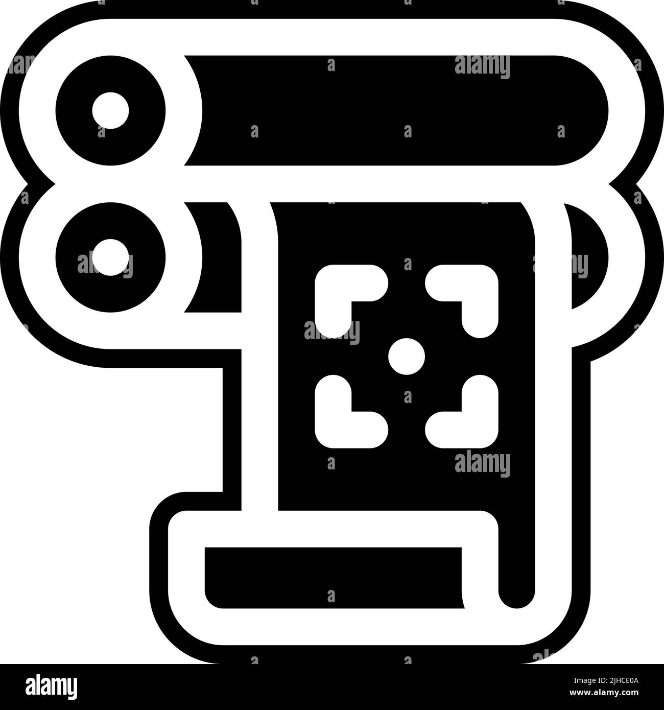 Stampa del rotolo di carta . Illustrazione Vettoriale