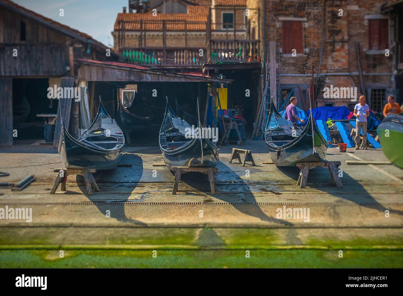 Squero di San Trovaso - cantiere gondola a Venezia Foto Stock