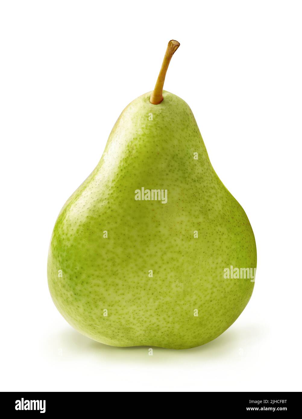 Pera verde su sfondo bianco. Pera fresca isolato. Foto Stock