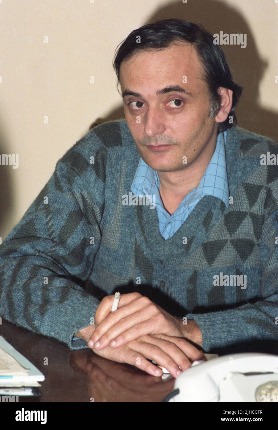 Uomo politico rumeno Dinu Patriciu, 1990 Foto Stock