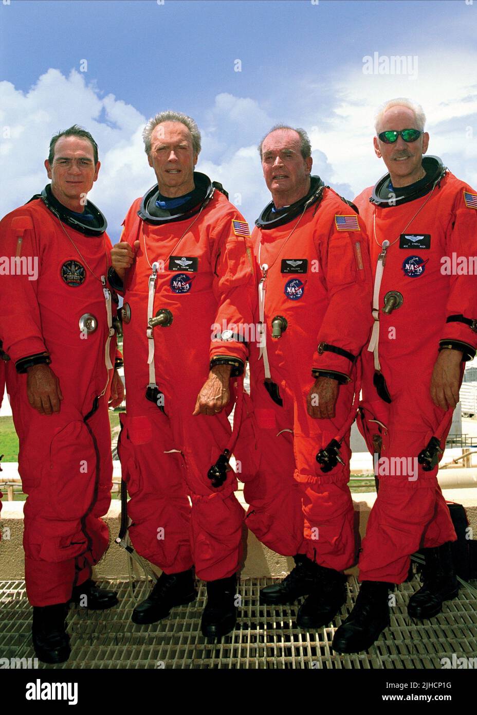 TOMMY LEE JONES, James Garner, Clint Eastwood, Donald Sutherland, Space Cowboy, 2000 Foto Stock