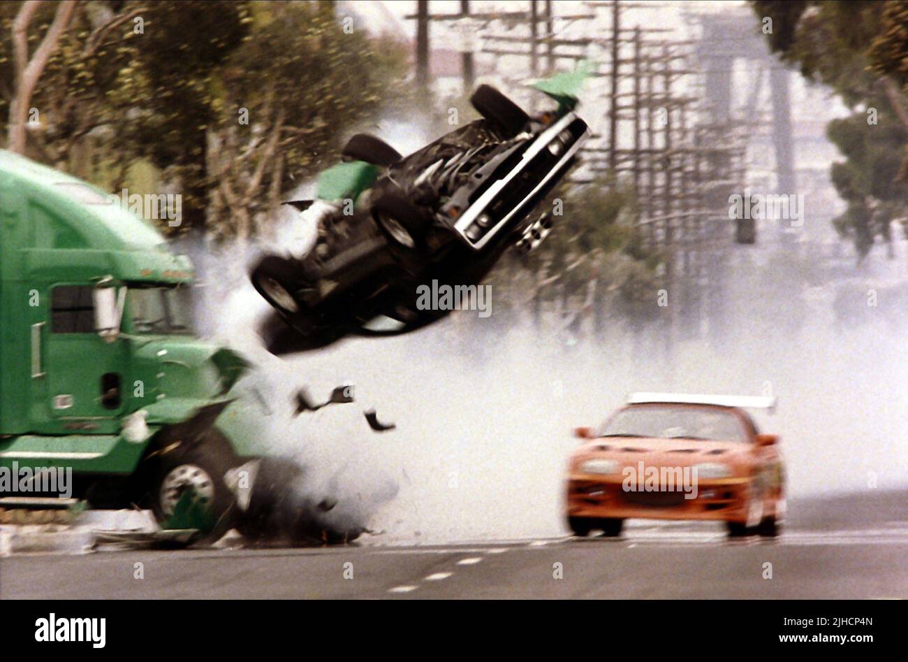 CAR crash scena, The Fast And The Furious, 2001 Foto Stock