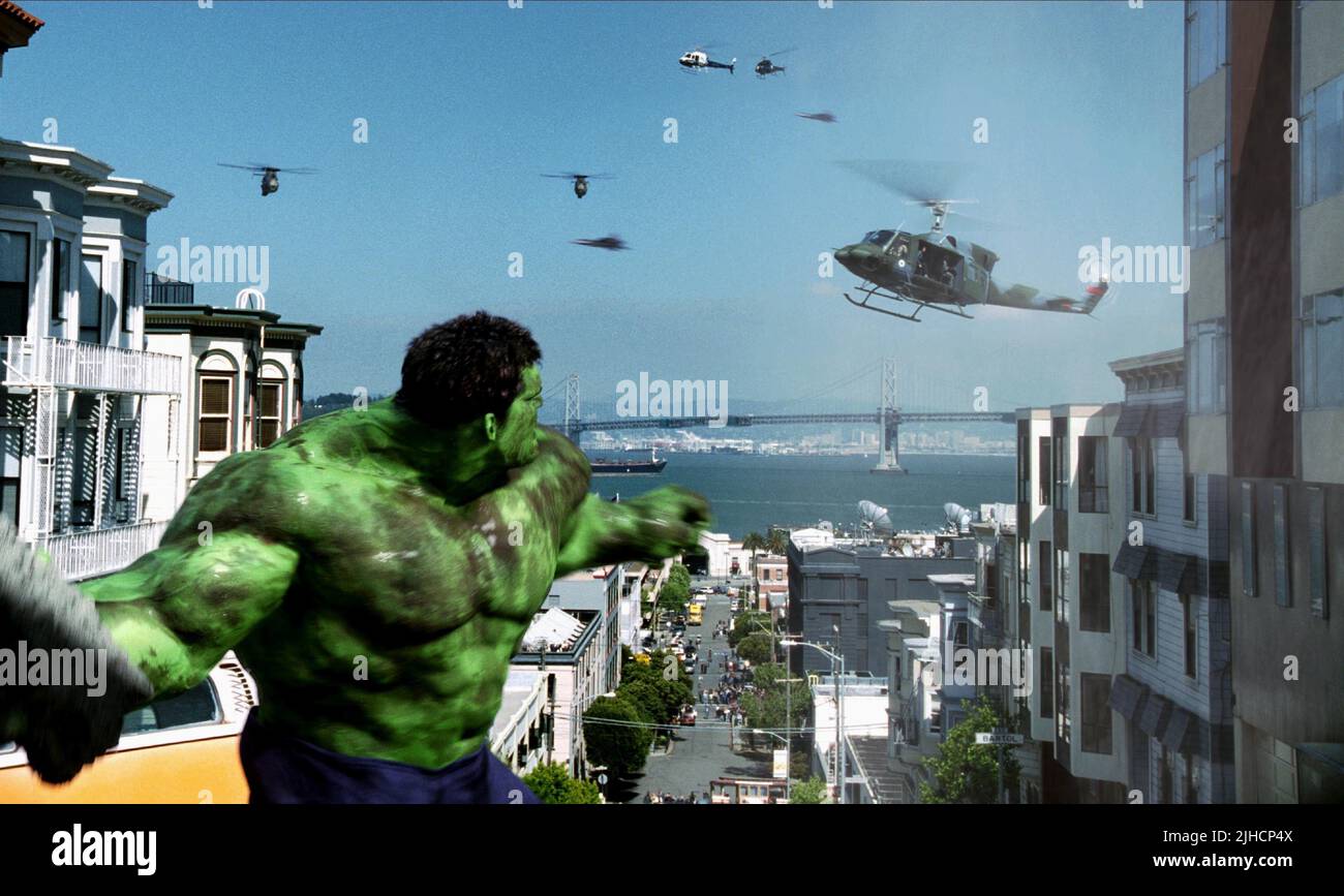 Gli attacchi di Hulk elicottero, Hulk, 2003 Foto Stock