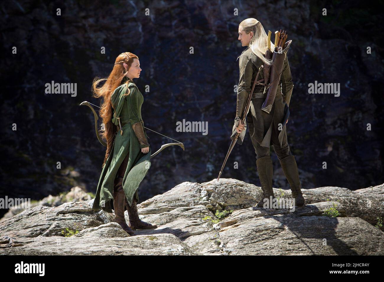 EVANGELINE LILLY, Orlando Bloom, Lo Hobbit: la desolazione di SMAUG, 2013 Foto Stock