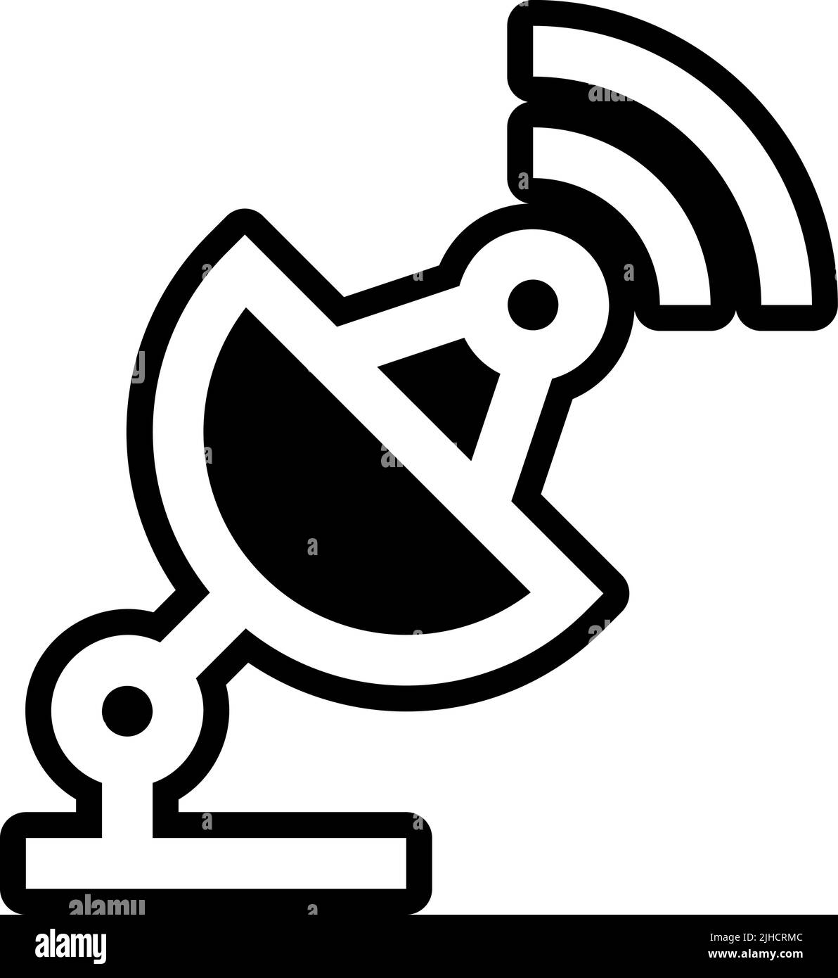 Contatti e comunicazioni antenna parabolica . Illustrazione Vettoriale