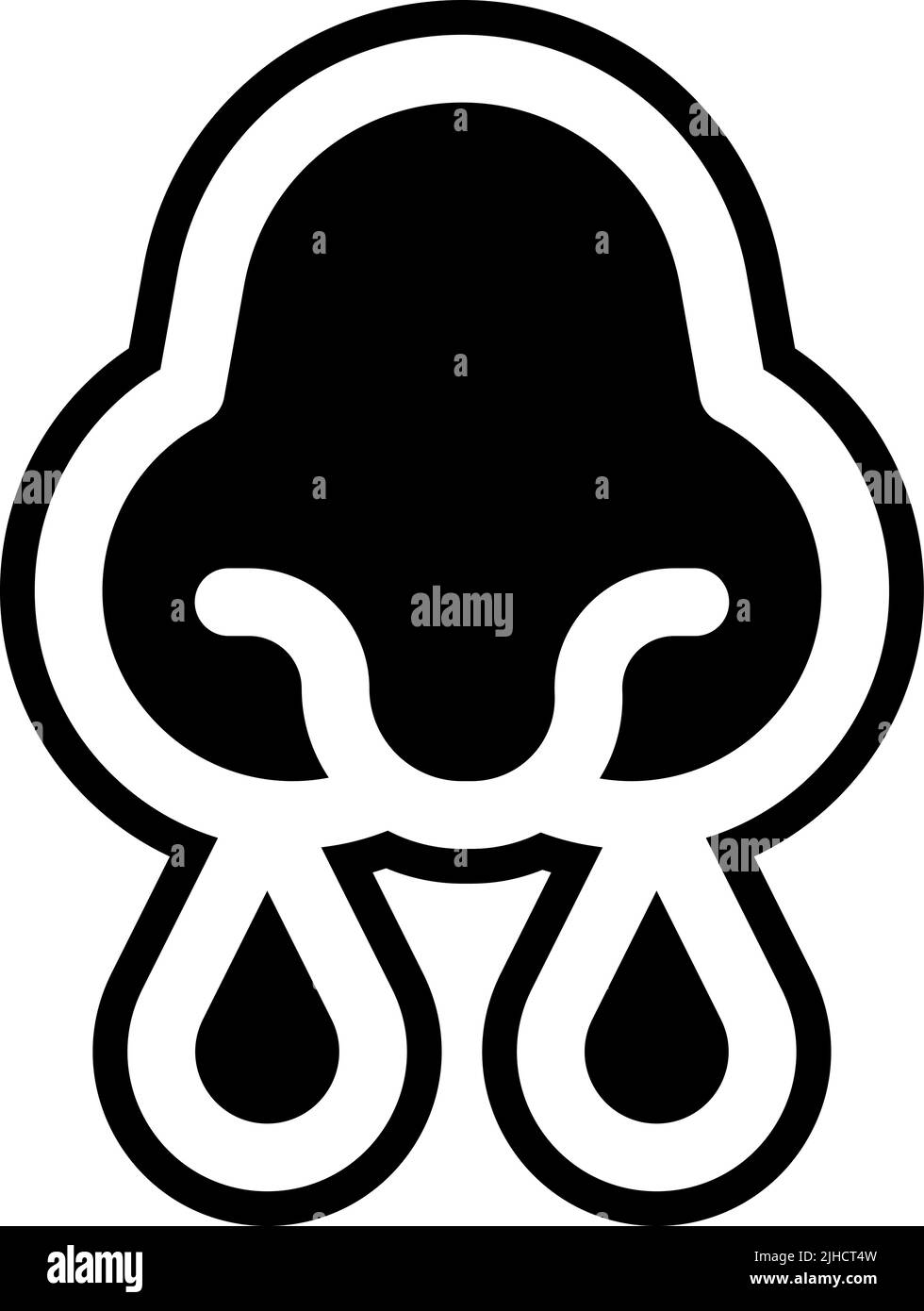 Coronavirus sintomi naso che cola . Illustrazione Vettoriale