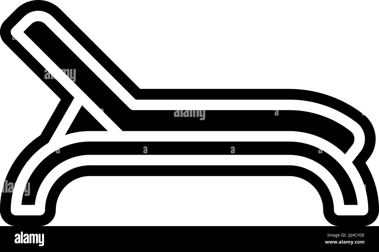 Lettino solare dell'hotel. Illustrazione Vettoriale