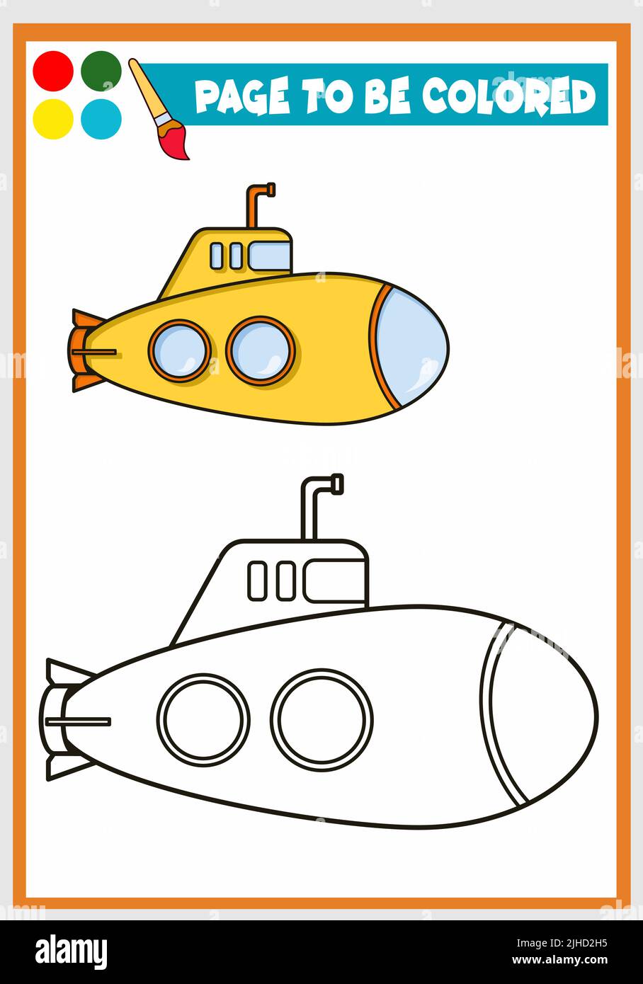 libro da colorare per il bambino una barca Illustrazione Vettoriale