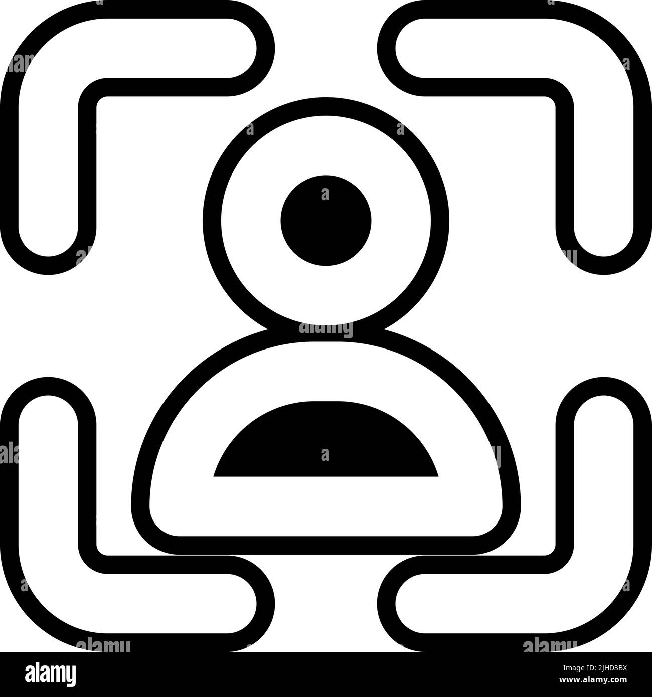 Fotocamera fotocamera messa a fuoco . Illustrazione Vettoriale