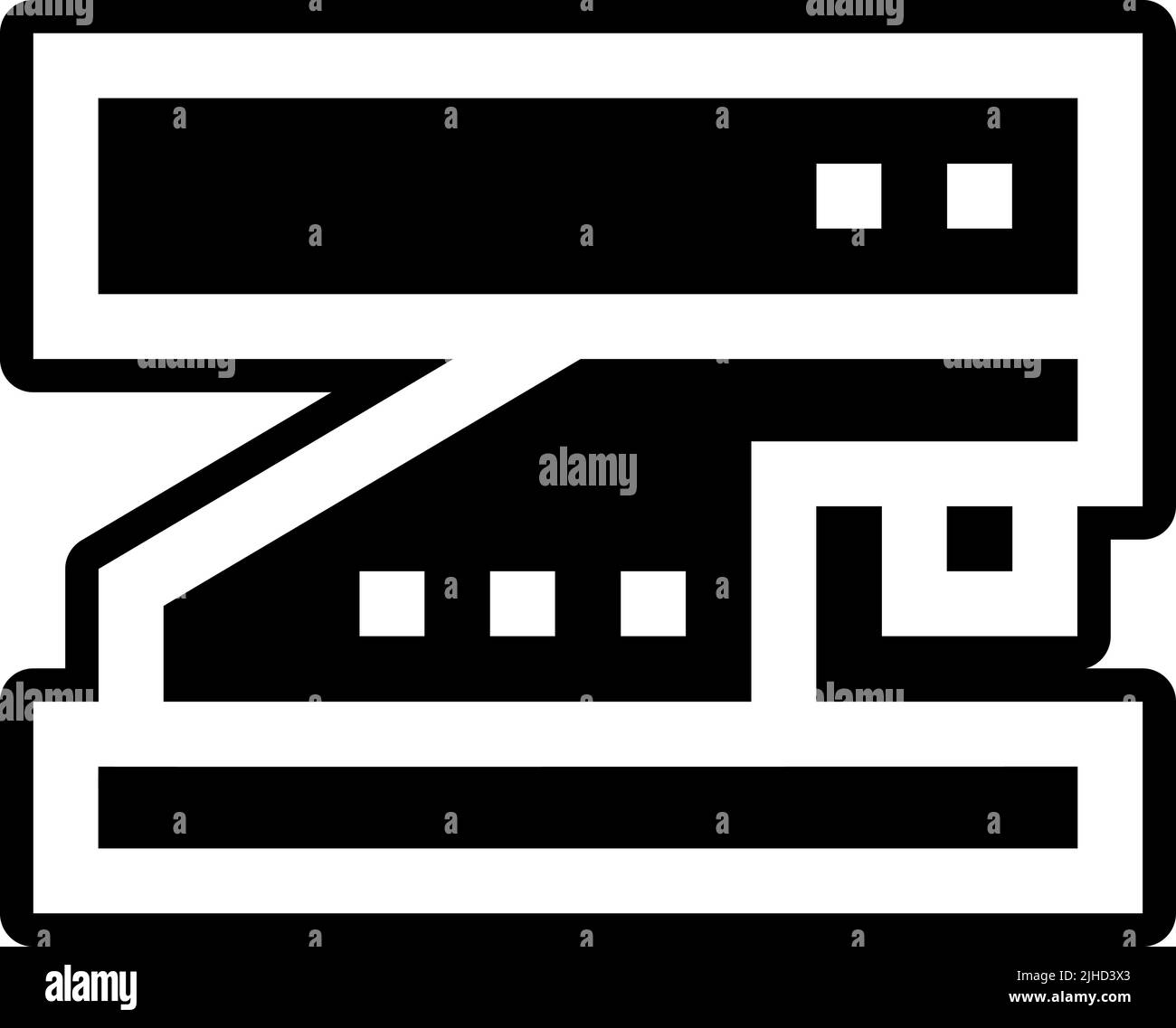 Punzonatrice per cancelleria . Illustrazione Vettoriale
