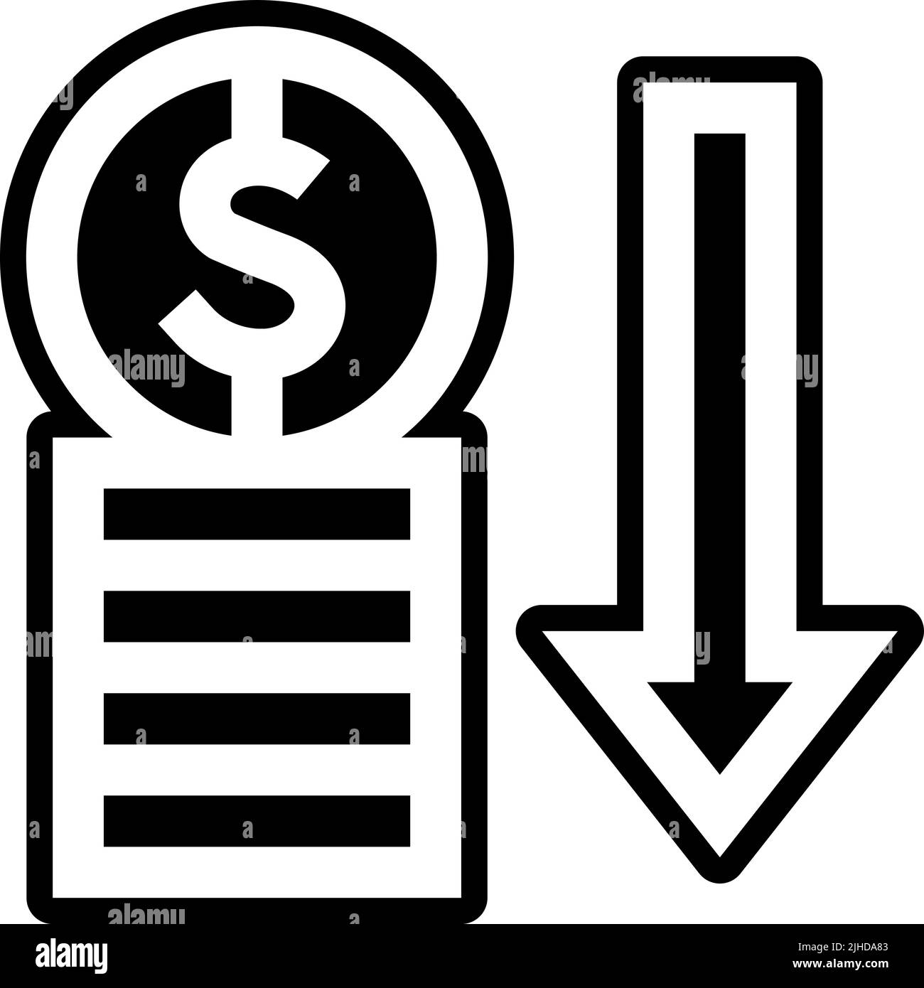 Monete in crisi economica . Illustrazione Vettoriale