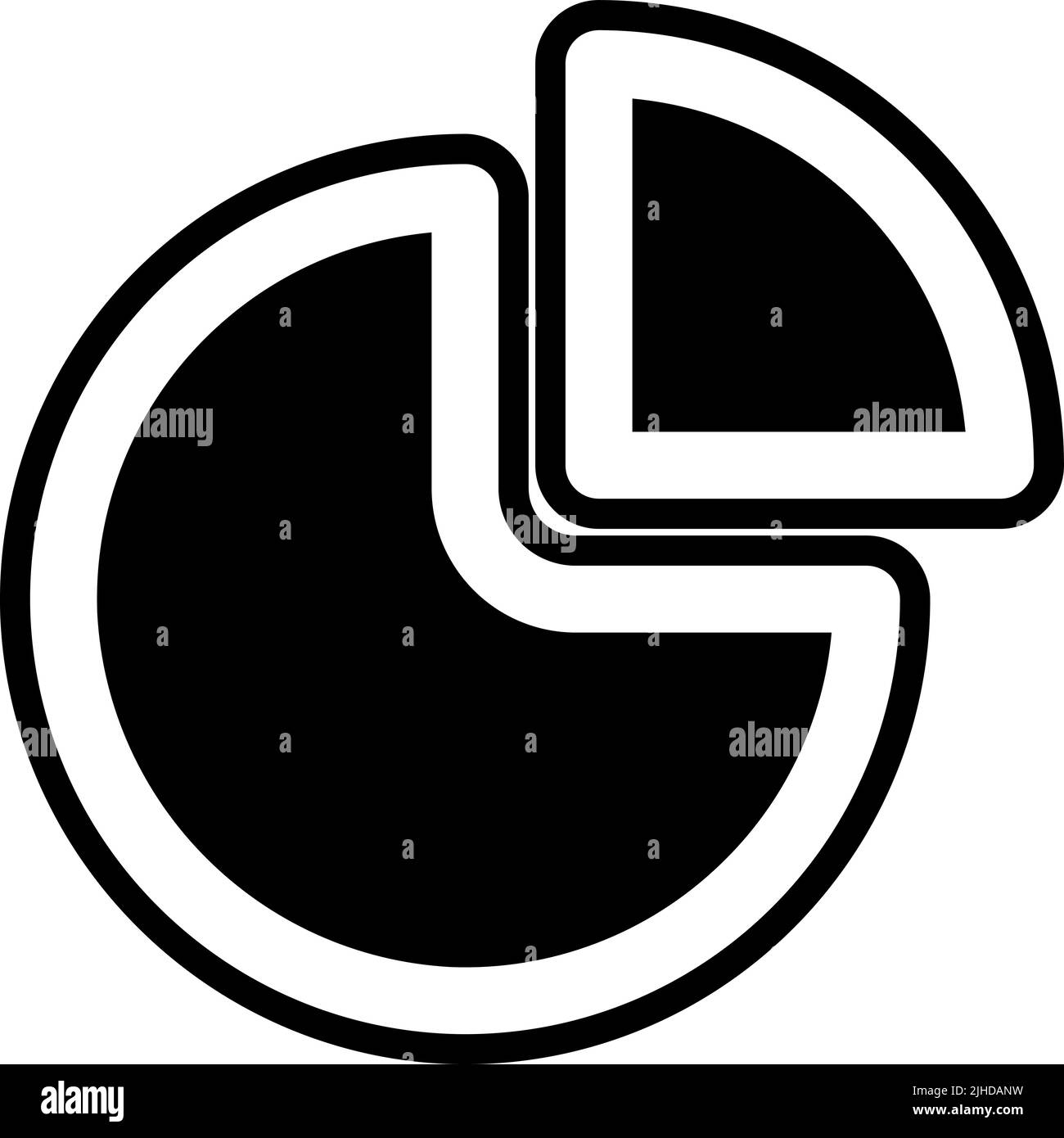 Grafico a torta della schermata iniziale . Illustrazione Vettoriale