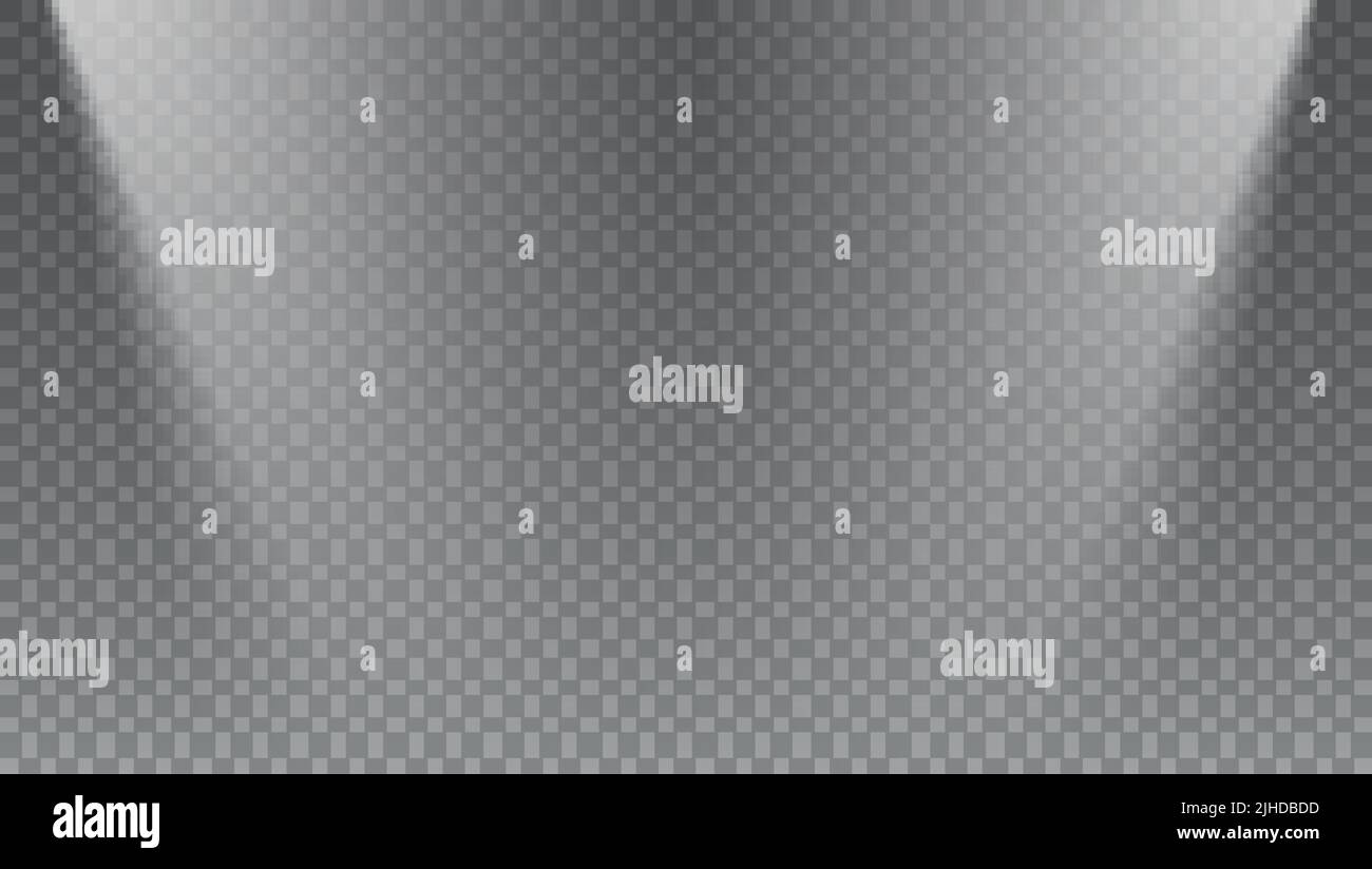 Raggi di faretti su sfondo trasparente Illustrazione Vettoriale