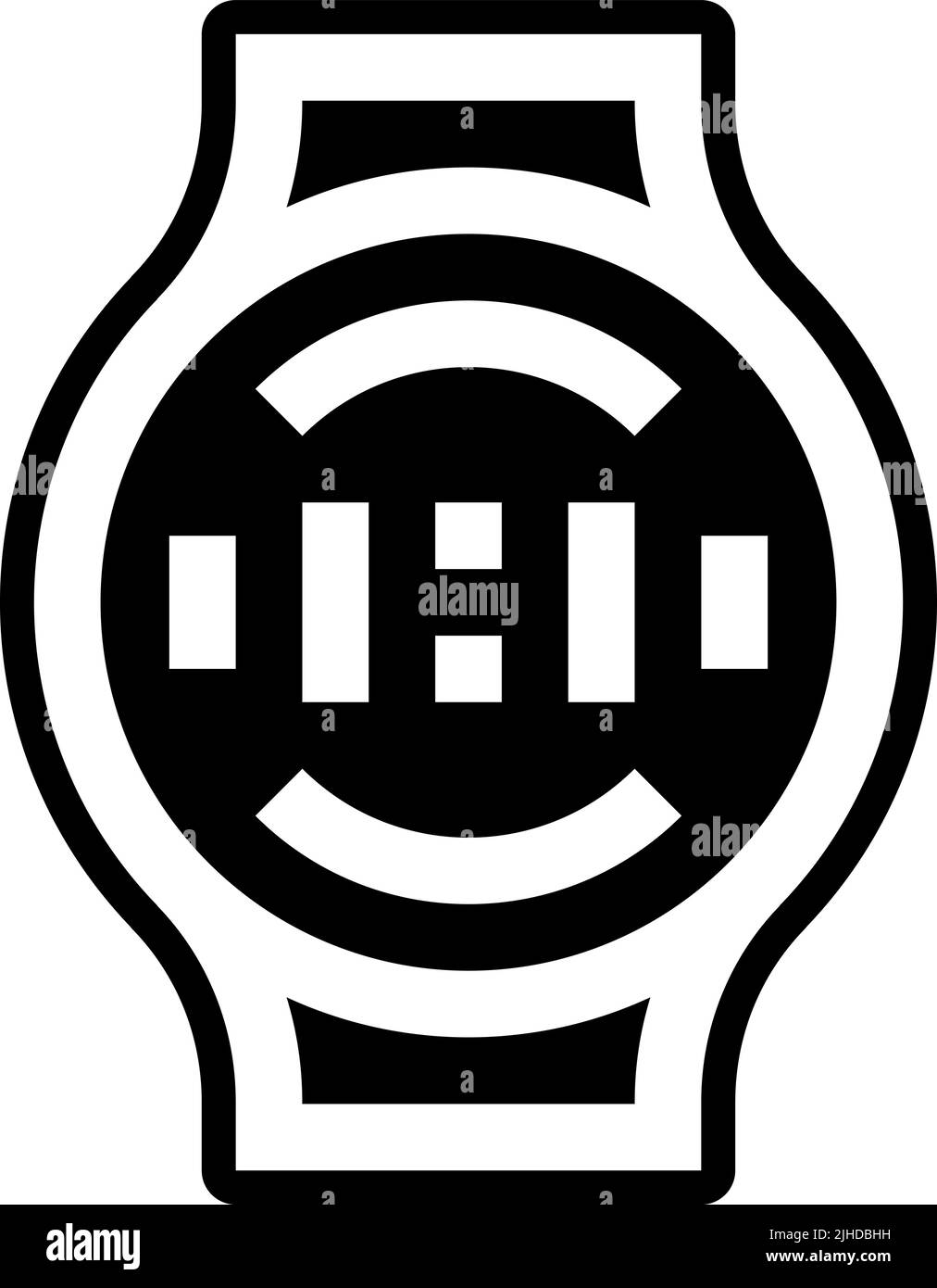 Esecuzione dello smartwatch . Illustrazione Vettoriale