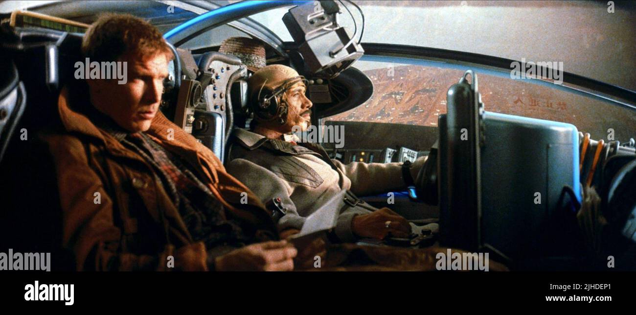 HARRISON FORD, Edward James Olmos, BLADE RUNNER, 1982 Foto Stock