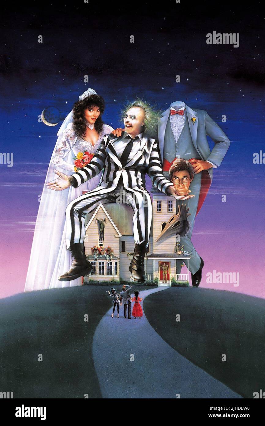 GEENA PAGINA DAVIS, Michael Keaton, Alec Baldwin, BEETLEJUICE, 1988 Foto Stock
