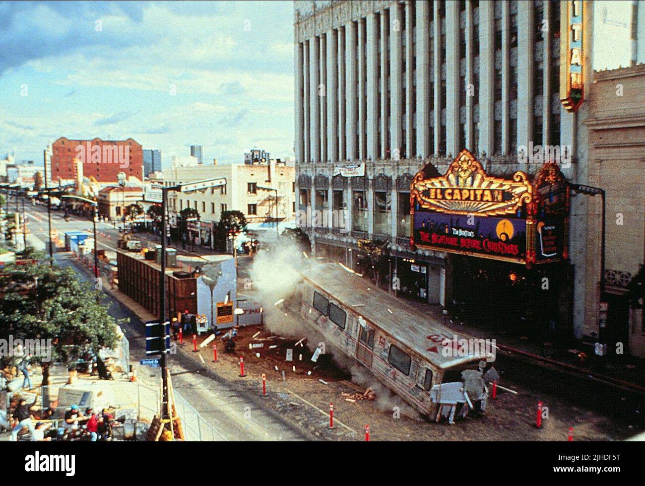 Treno della metropolitana stunt scena, velocità, 1994 Foto Stock