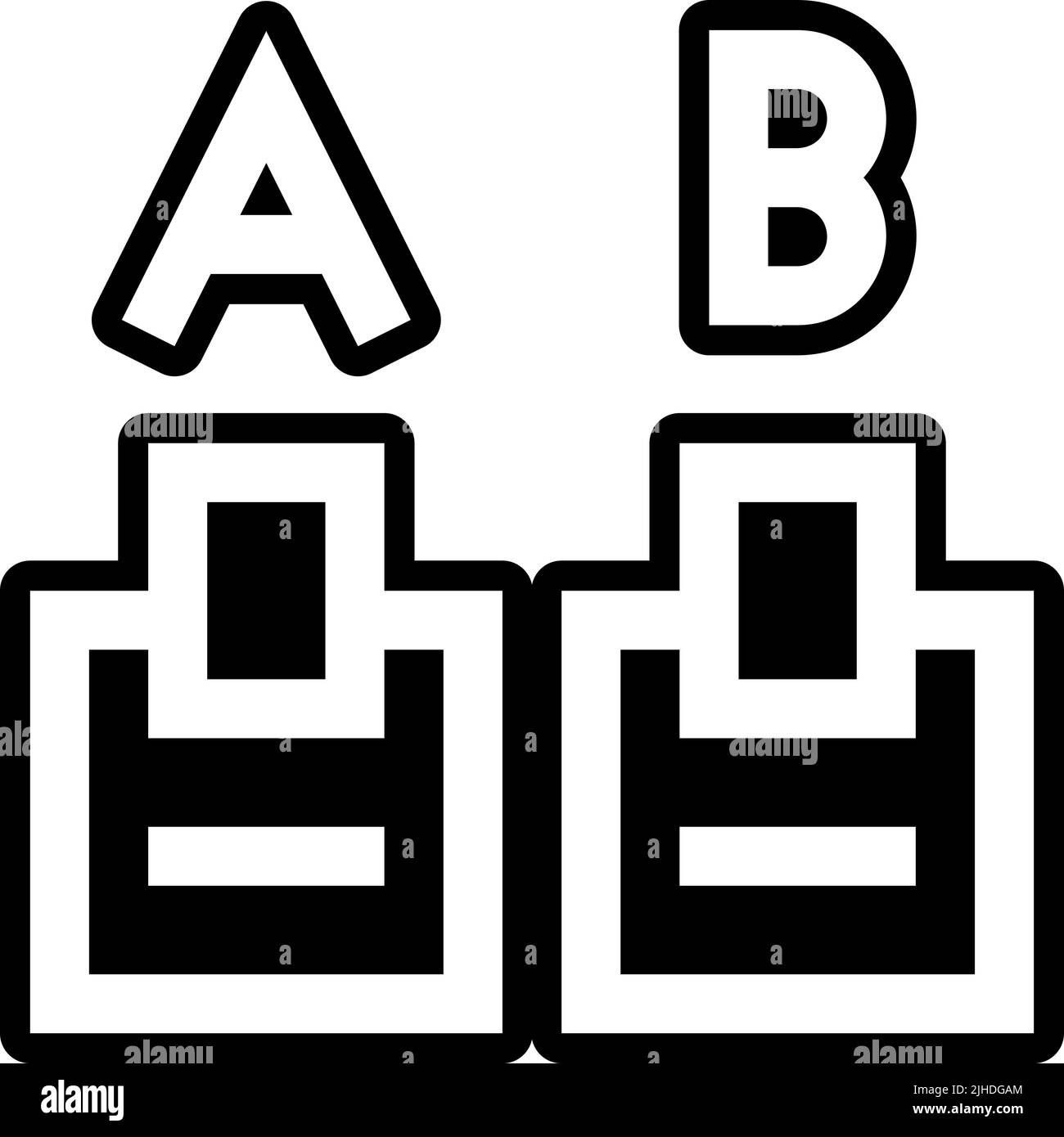 Elezioni votazione casella di voto . Illustrazione Vettoriale