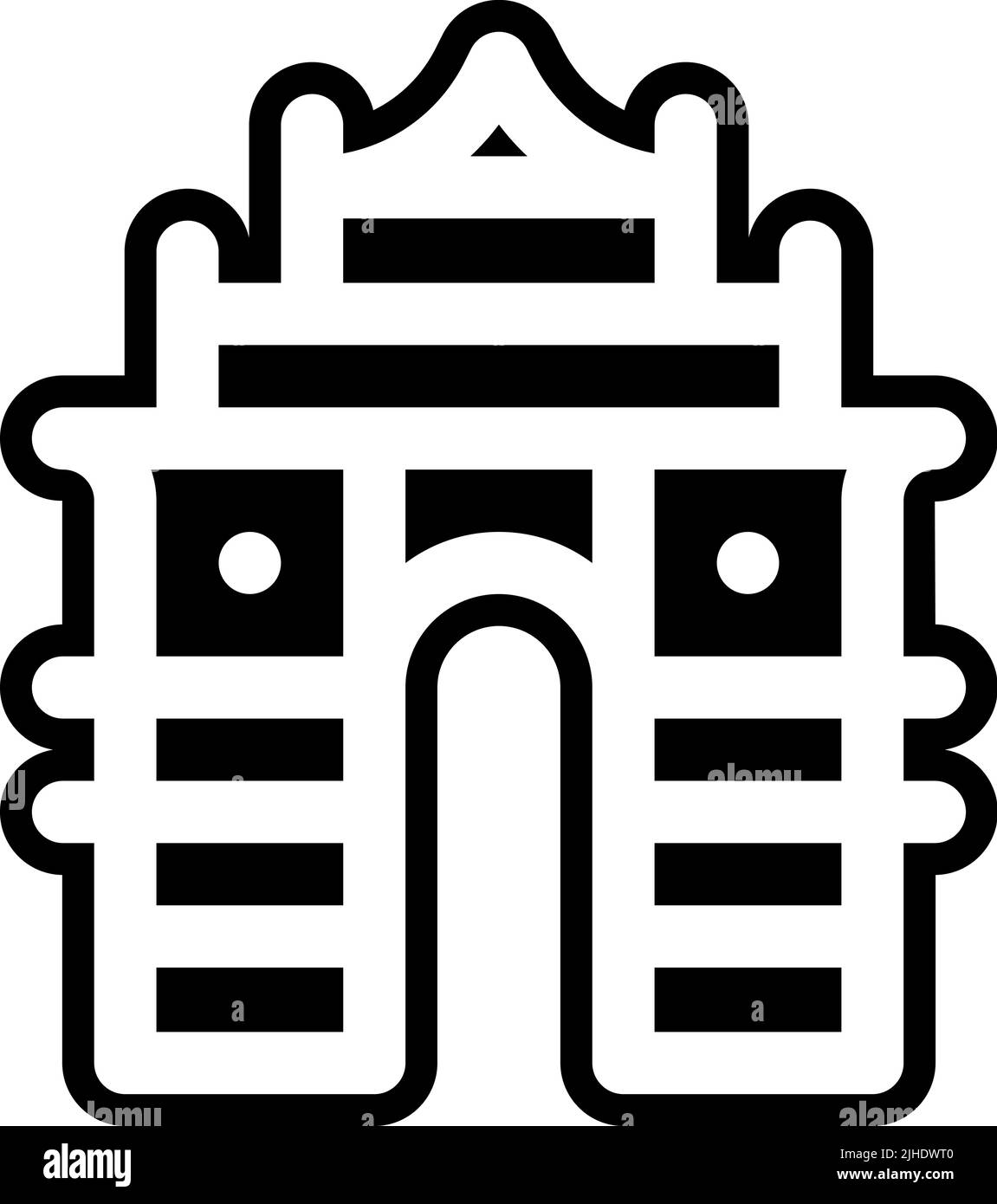 Templi india cancello . Illustrazione Vettoriale