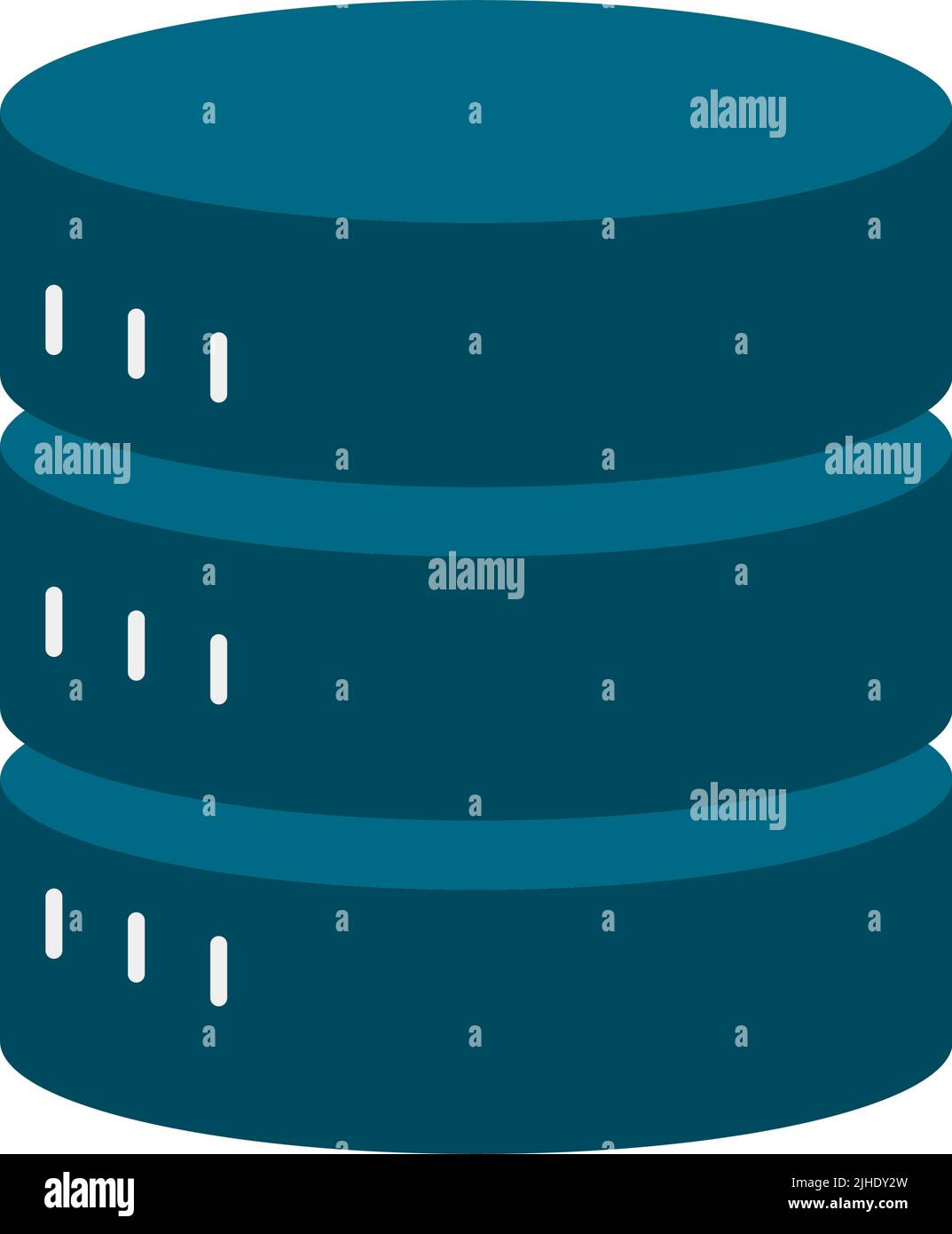 Moderno server cilindrico. Server Web. Hosting e storage. Vettore modificabile. Illustrazione Vettoriale