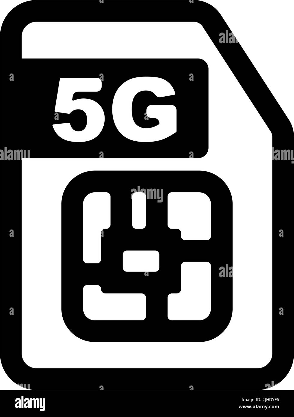 5G scheda SIM. Chip di comunicazione cellulare. Vettore modificabile. Illustrazione Vettoriale